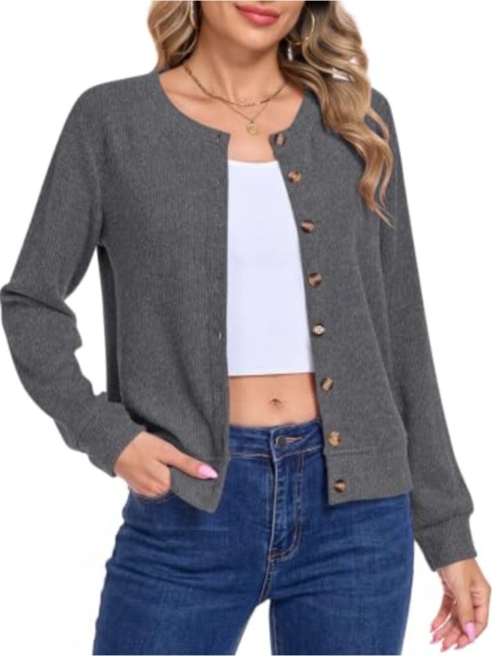 Lightweight Long Sleeve Cardigan Open Front Sweater
